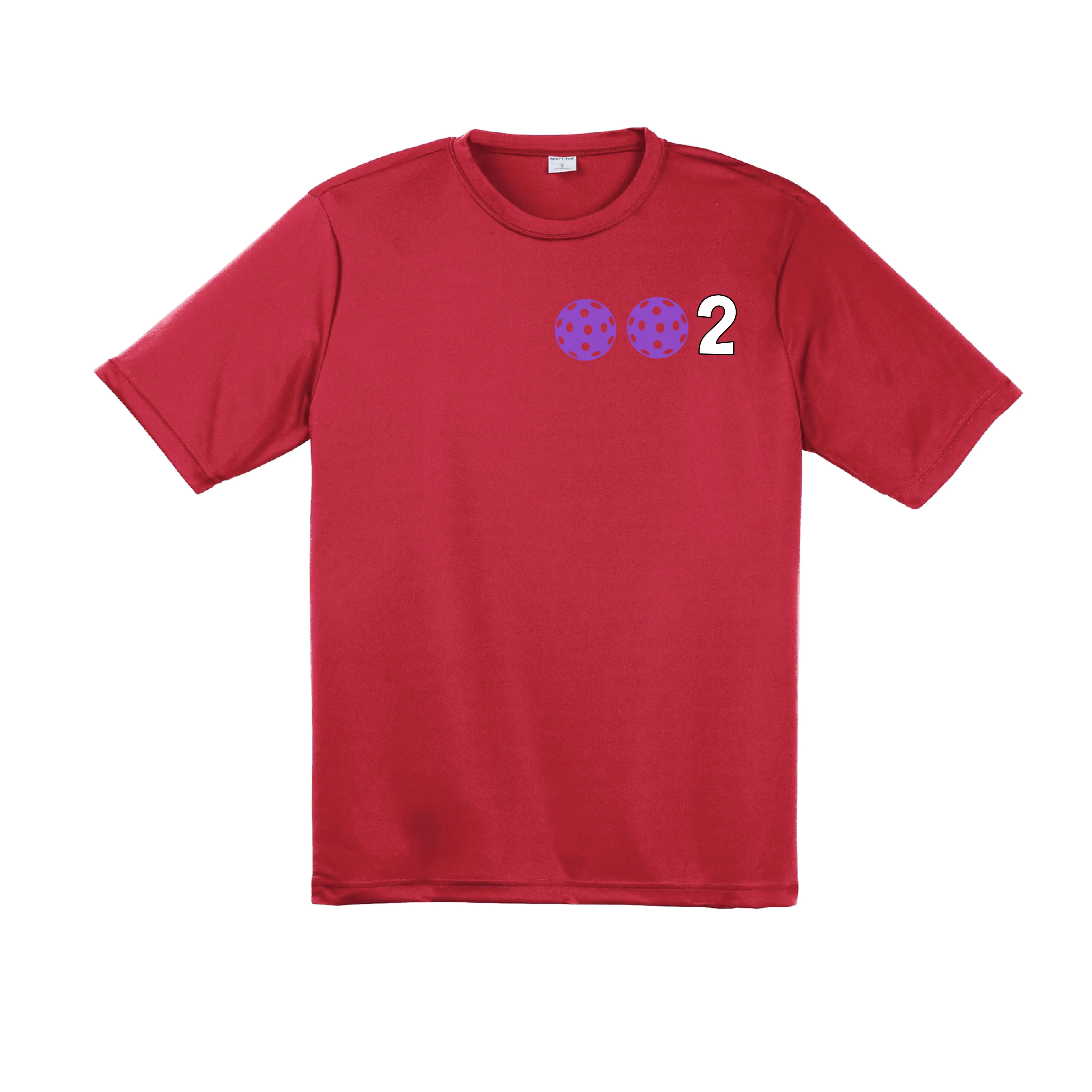 002 With Pickleballs (Purple Rainbow Pink) Customizable | Men's Short Sleeve Pickleball Shirt | 100% Polyester