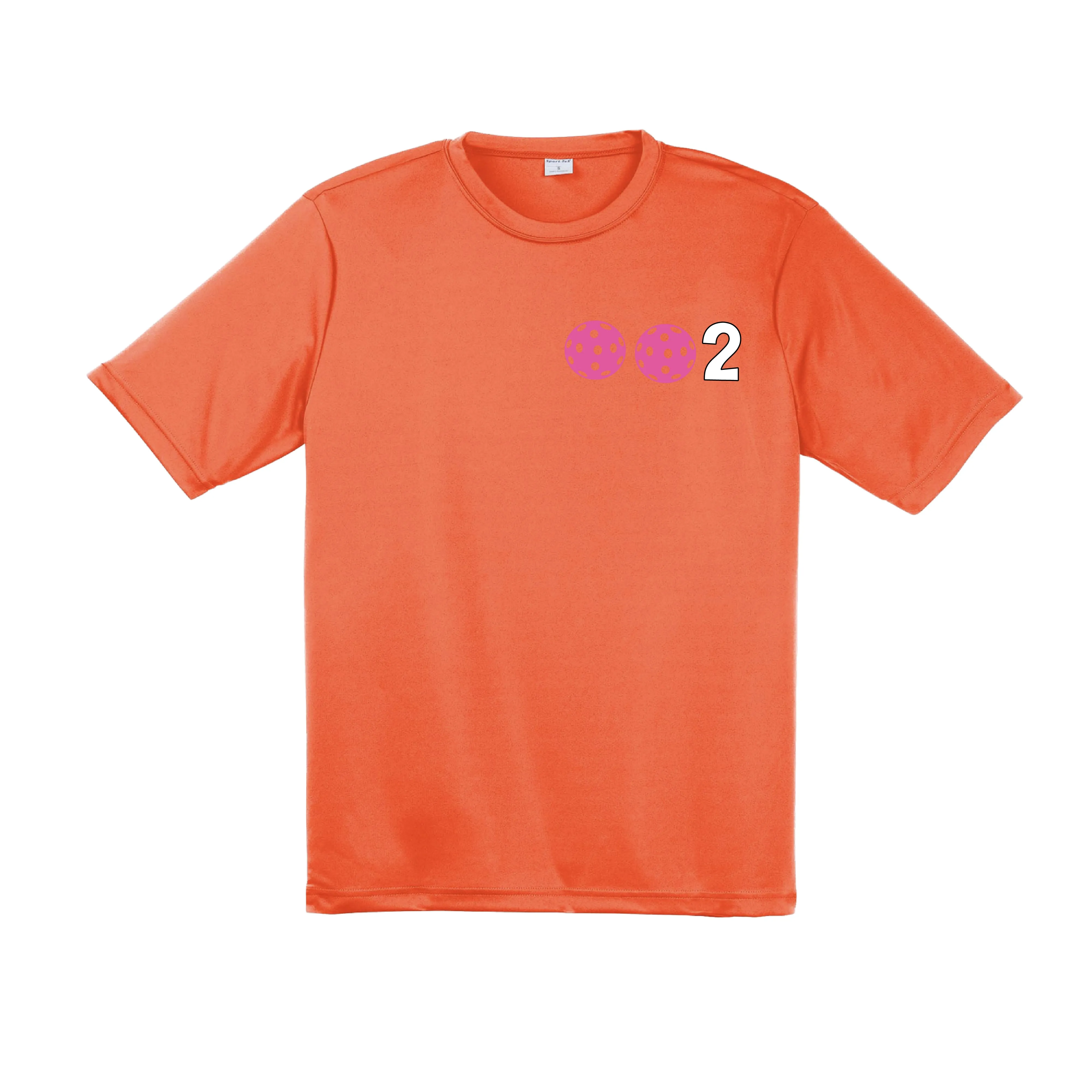 002 With Pickleballs (Purple Rainbow Pink) Customizable | Men's Short Sleeve Pickleball Shirt | 100% Polyester