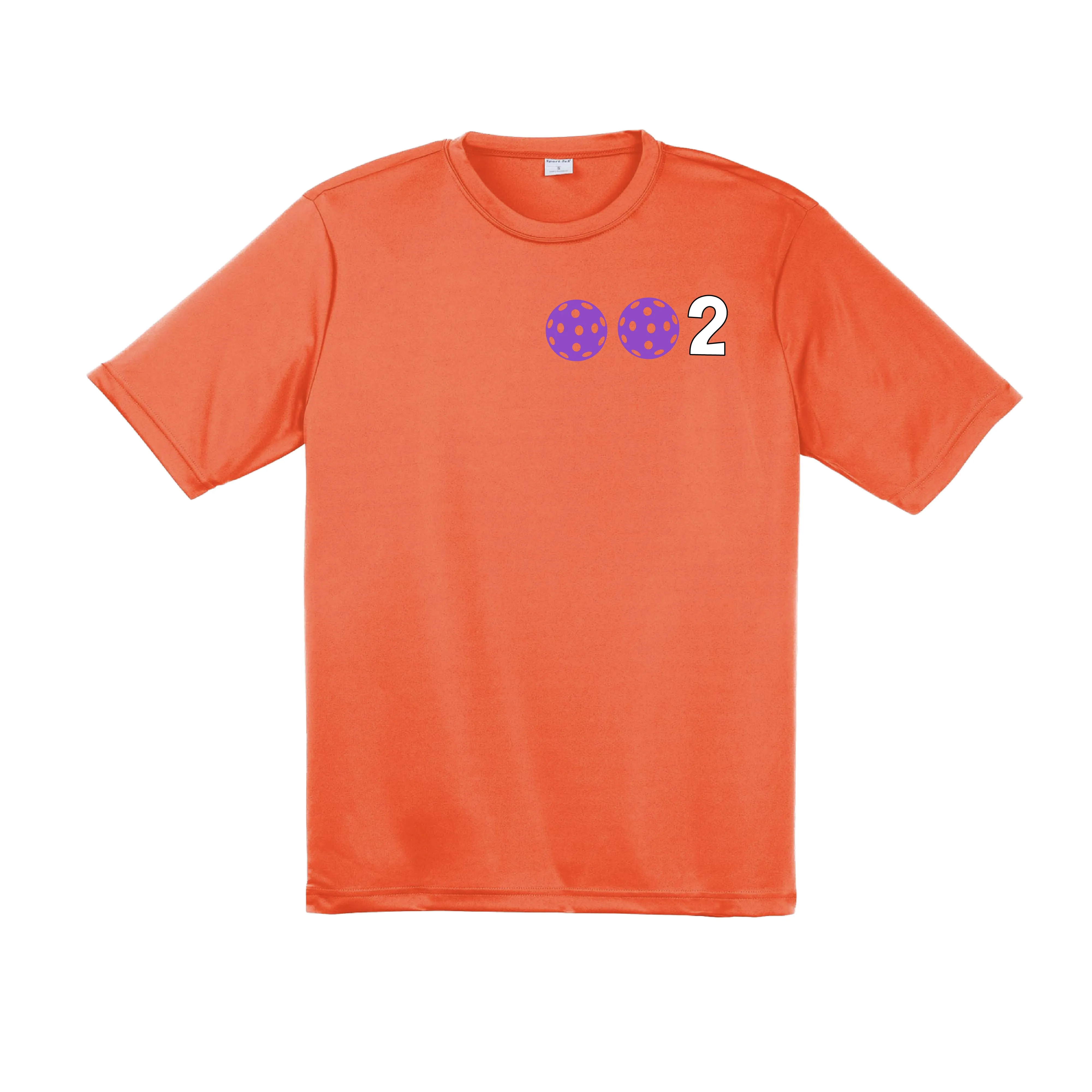 002 With Pickleballs (Purple Rainbow Pink) Customizable | Men's Short Sleeve Pickleball Shirt | 100% Polyester