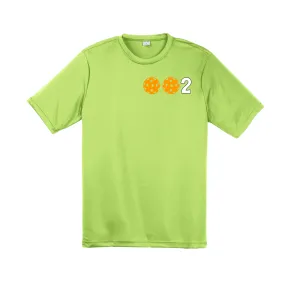 002 With Pickleballs (Red Green Orange) Customizable | Men's Short Sleeve Pickleball Shirt | 100% Polyester