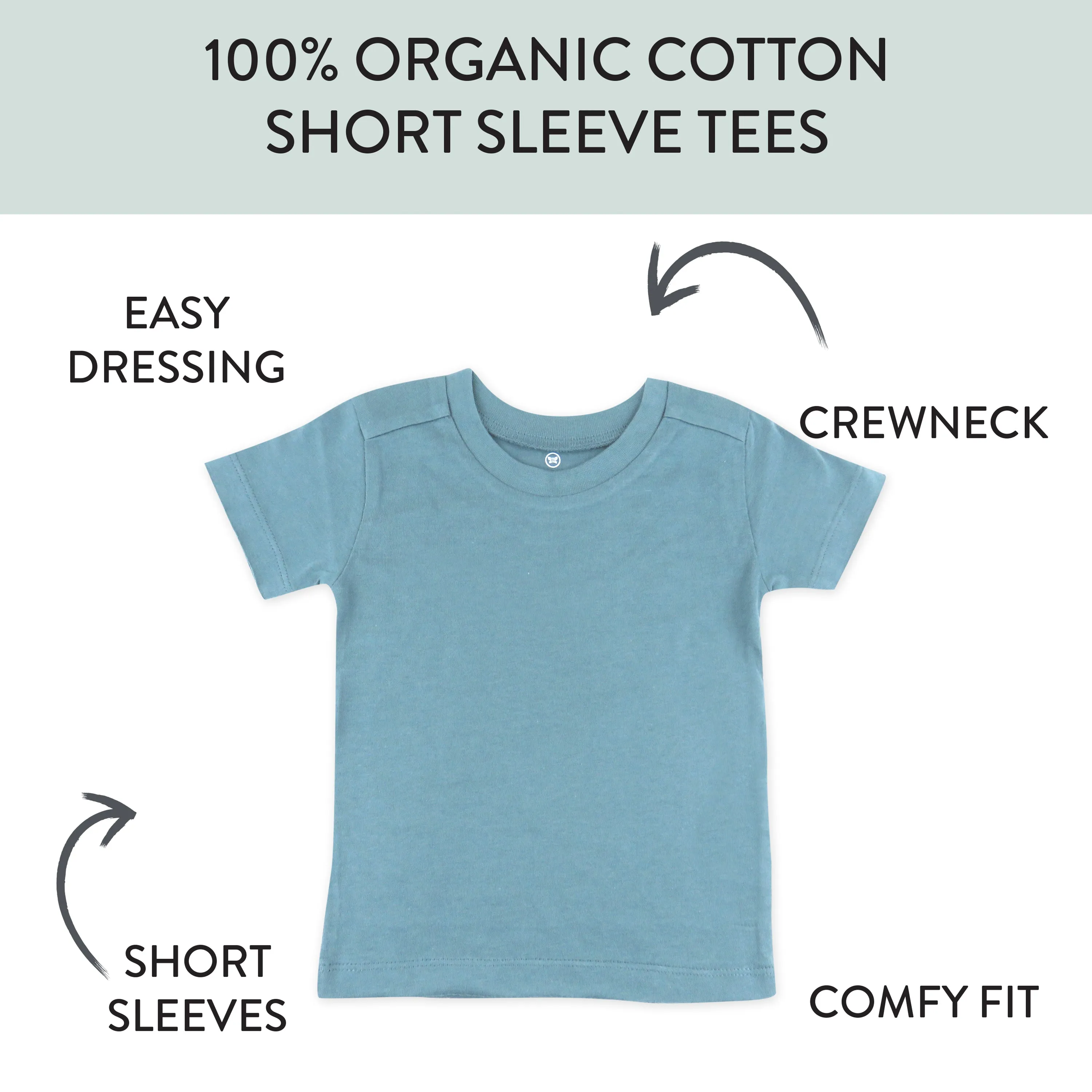 5-Pack Organic Cotton Short Sleeve T-Shirts