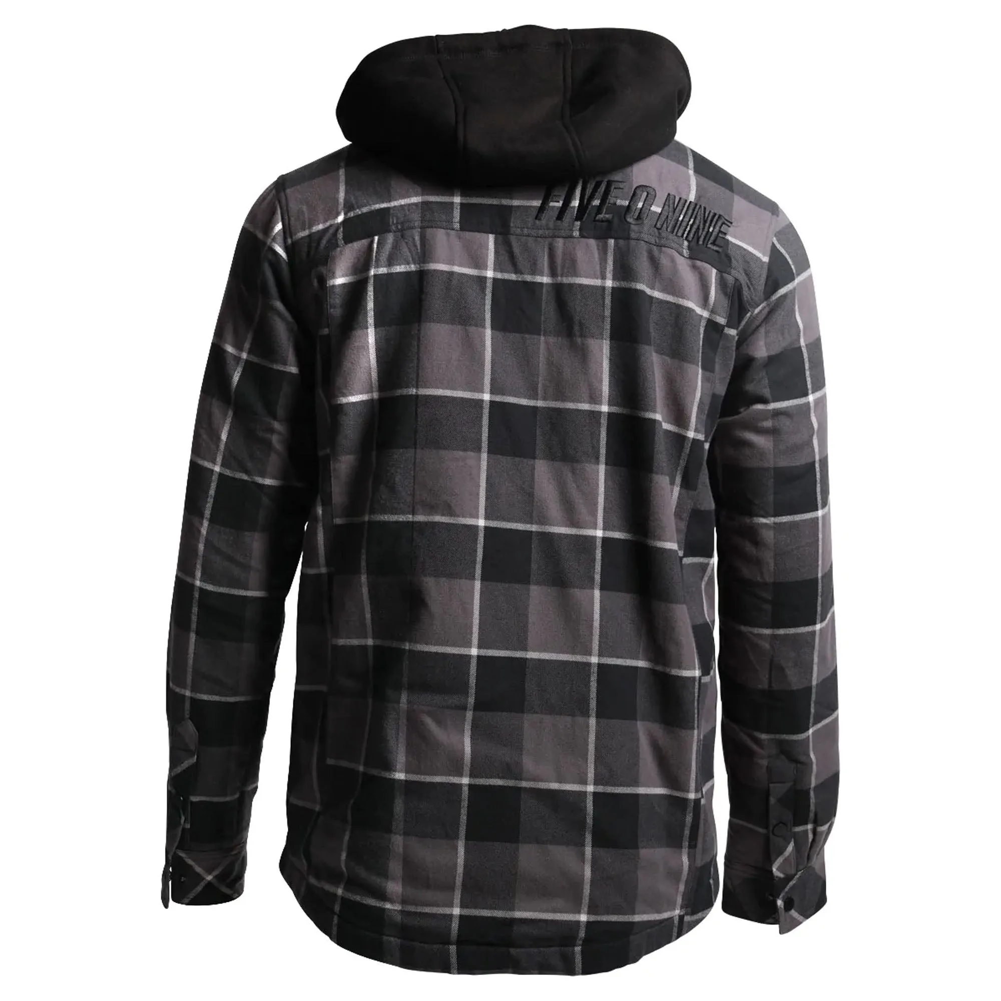 509  Mens Black Gray Groomer Flannel Hand Pockets Torso Side Panel Tailored Fit