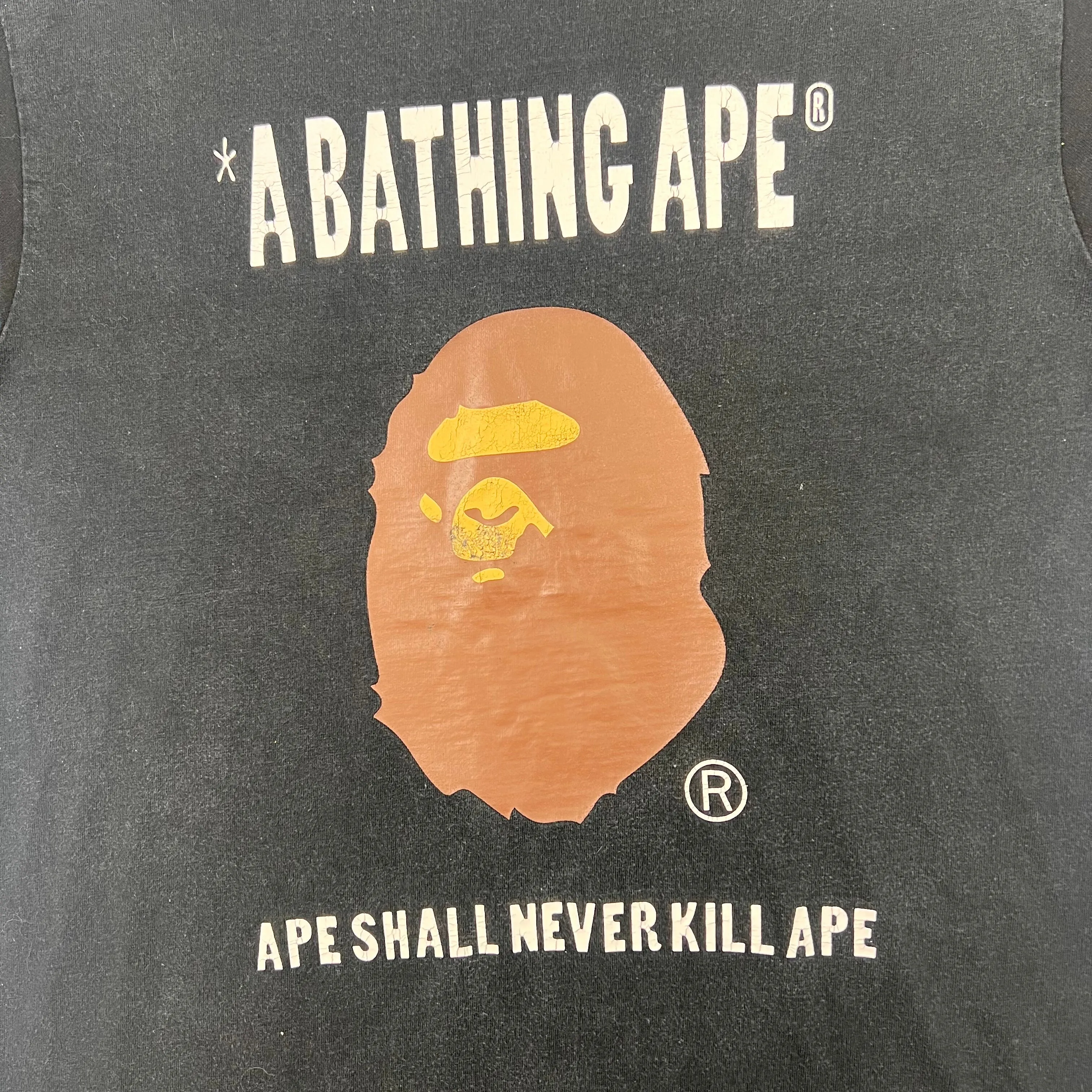 A Bathing Ape "Ape Shall Never Kill Ape" Black Big Logo T-shirt