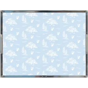 Acrylic Tray - Toile Light Blue