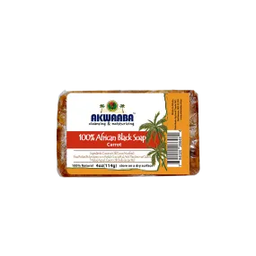 Akwaaba African Black Soap Bar (Carrot) 4oz