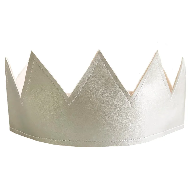 Alimrose - Fabric Crown - Pink Linen & Silver