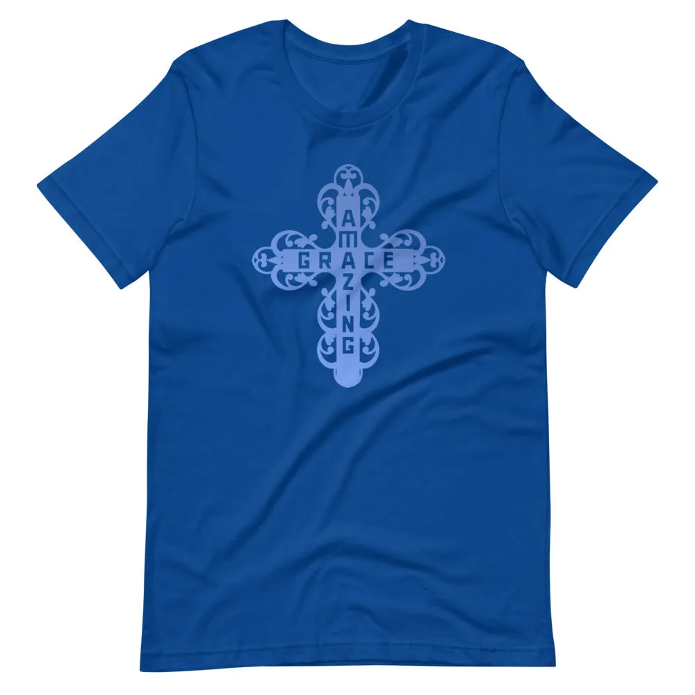 Amazing Grace Filigree Cross T-Shirt - Dark Colors