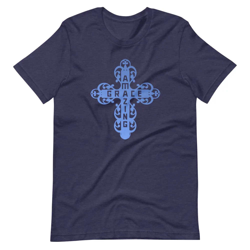 Amazing Grace Filigree Cross T-Shirt - Dark Colors