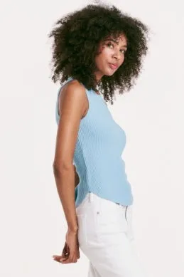 Another Love Cora Ribbed Tank- Blue