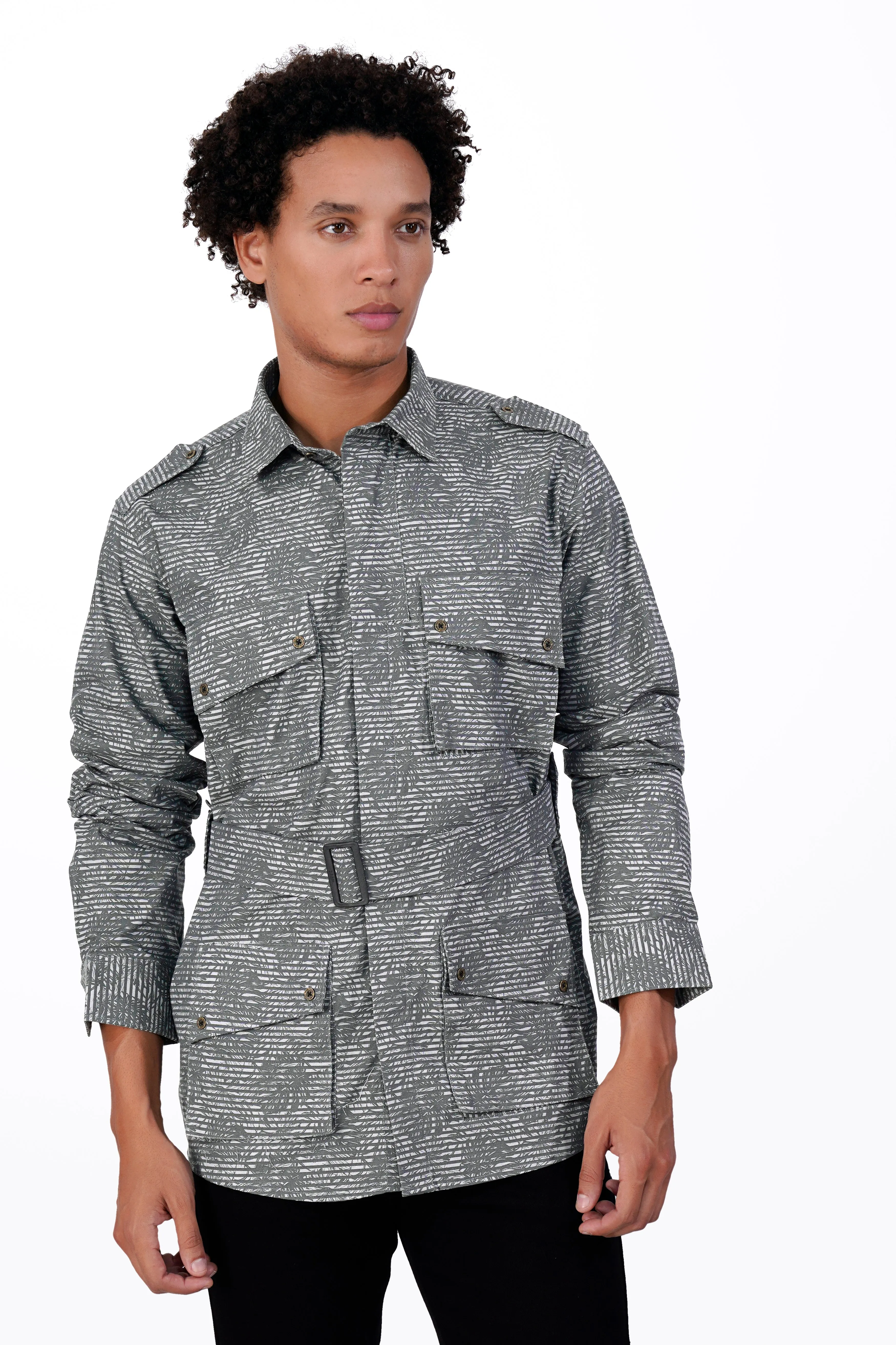 Arsenic Gray Textured Royal Oxford Designer Shirt