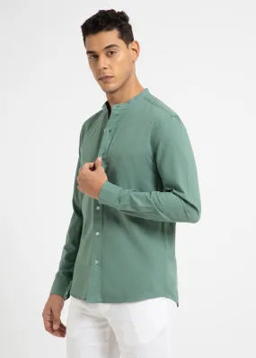 Atlantis Green Cotton Linen Shirt