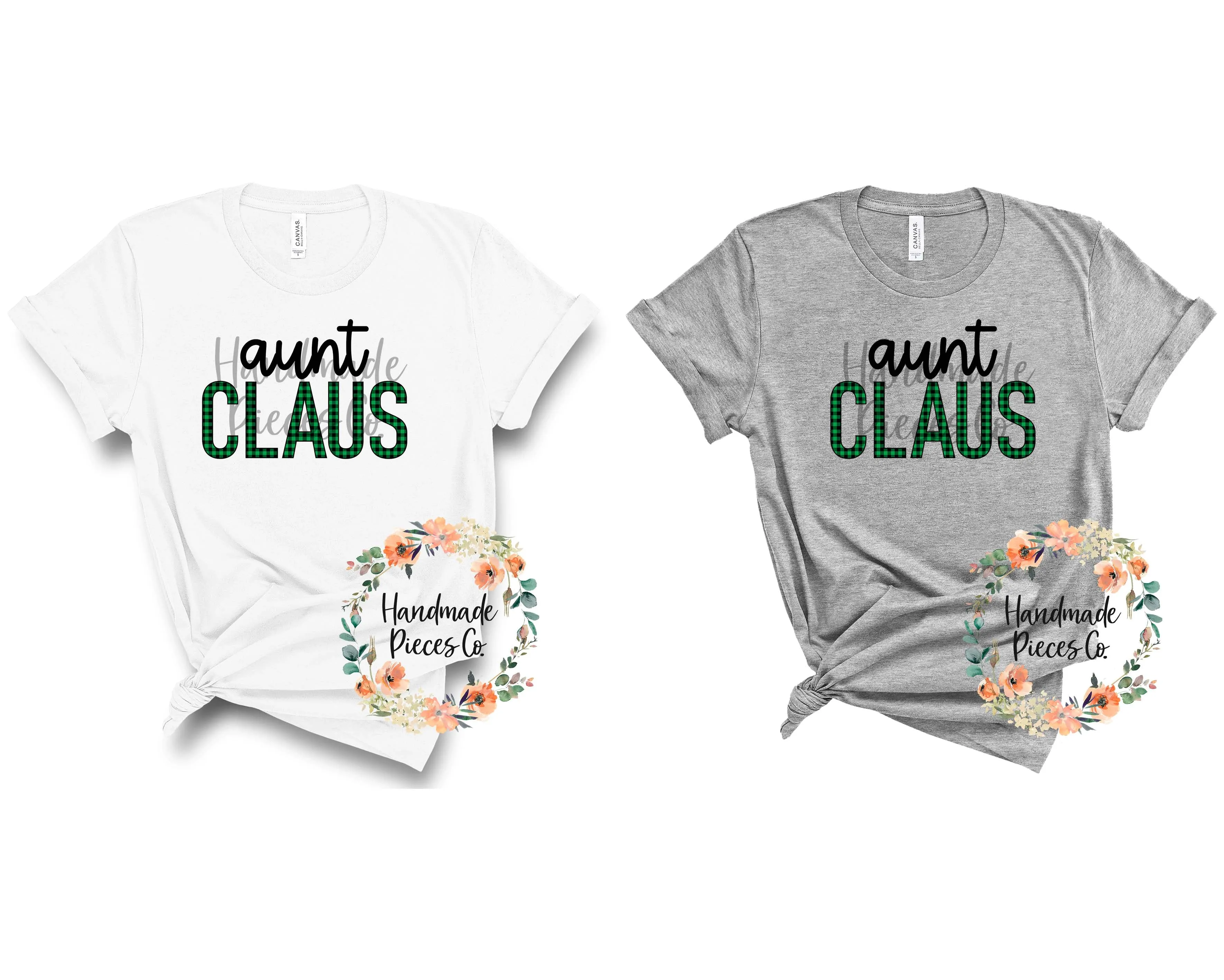 Aunt Claus, Green Buffalo Plaid - Sublimation or HTV Transfer