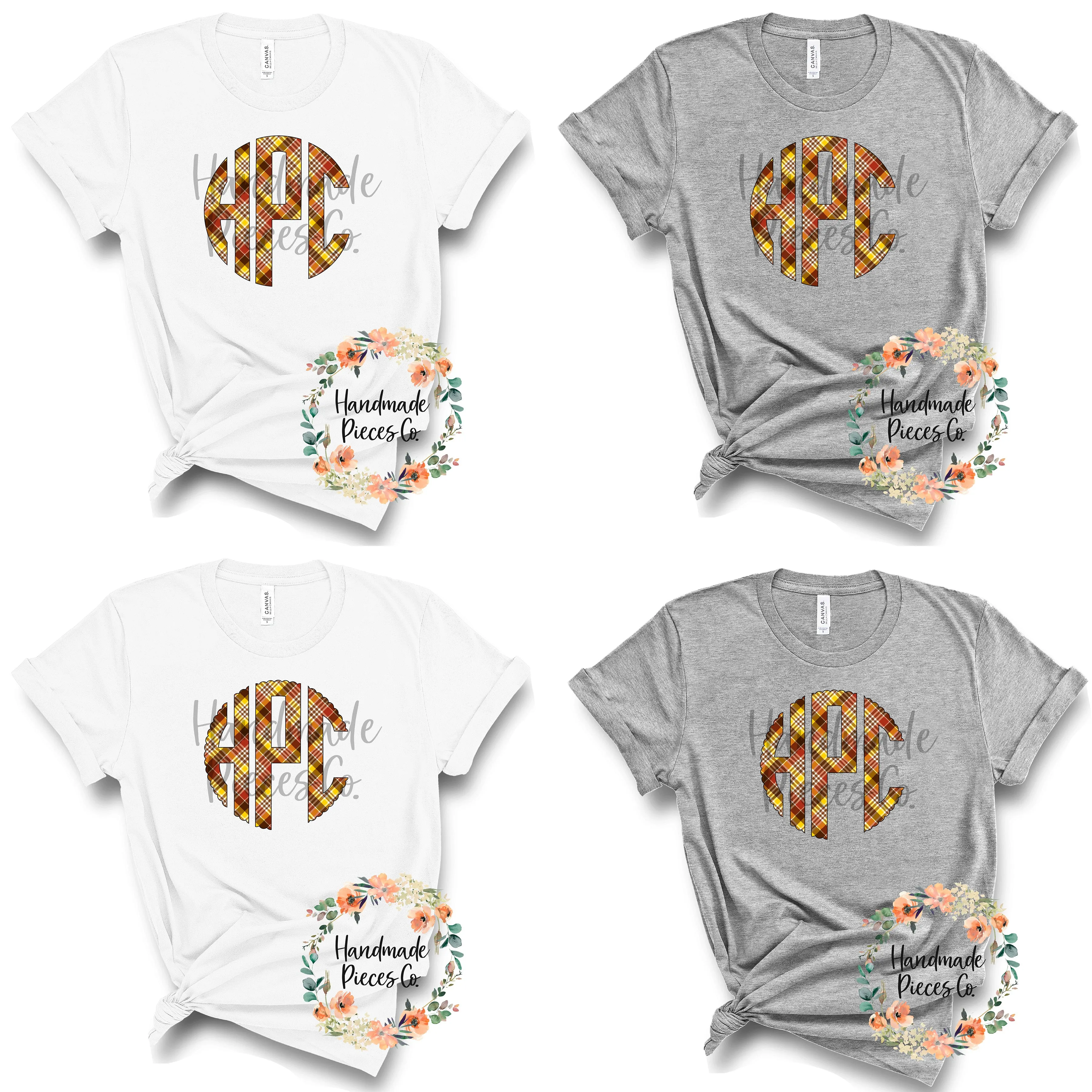 Autumn Plaid Monogram, 2 - Sublimation or HTV Transfer