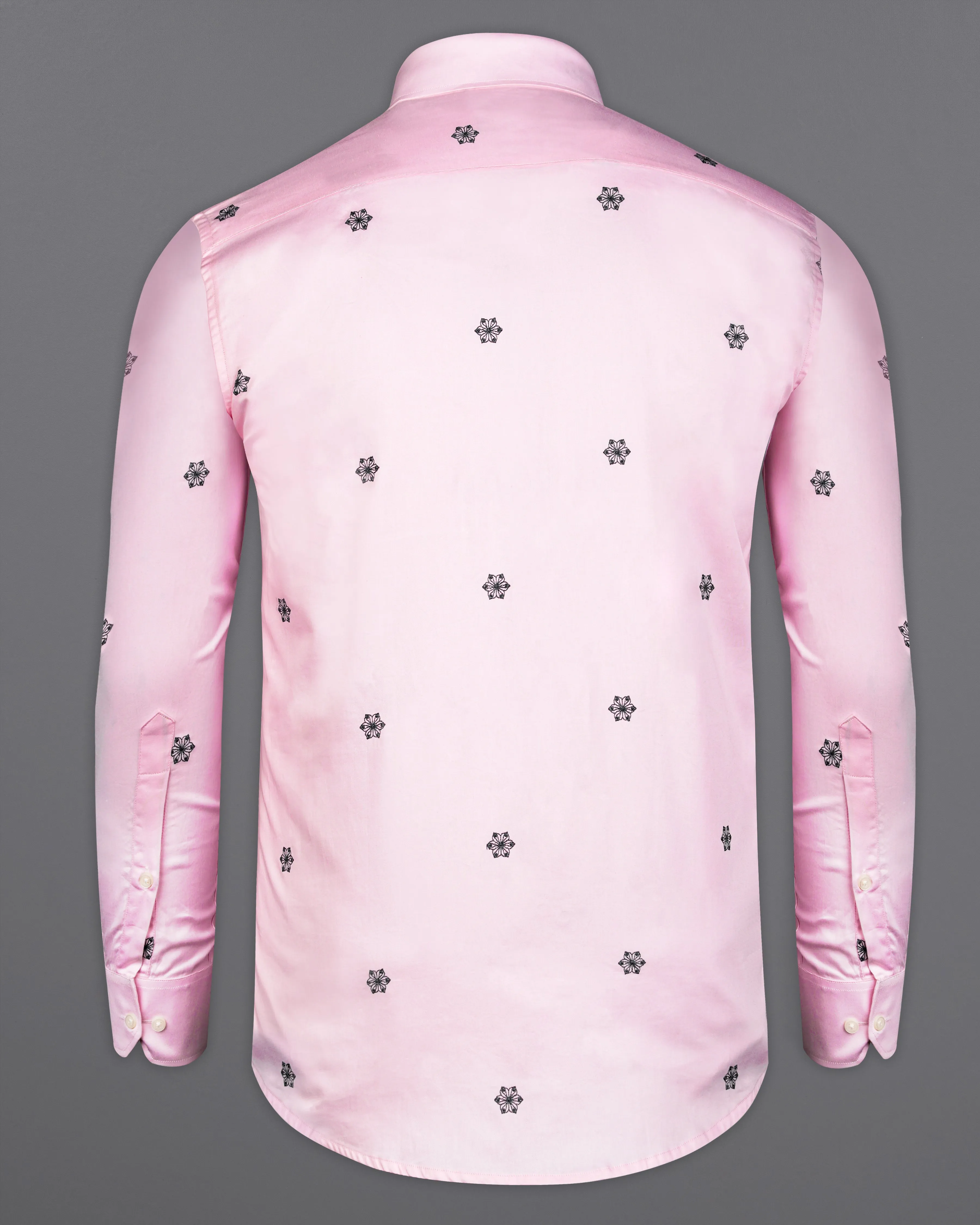 Azalea Pink with Black Textured Super Soft Premium Cotton Shirt