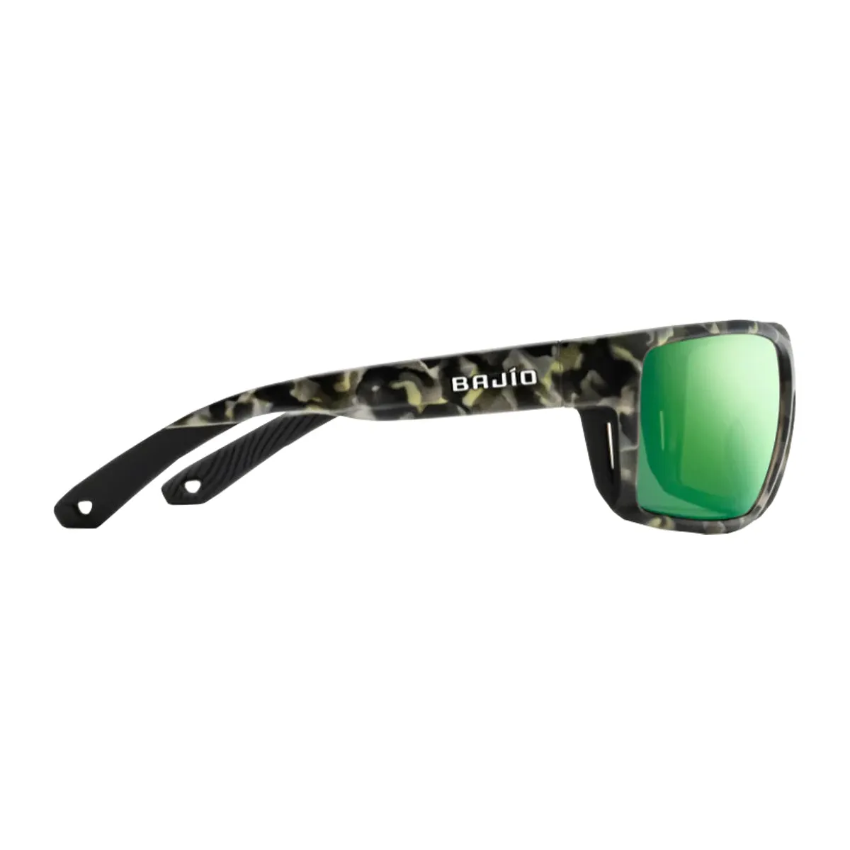 Bajio Sunglasses Bales Beach Gray Camo Matte Green Mirror Glass