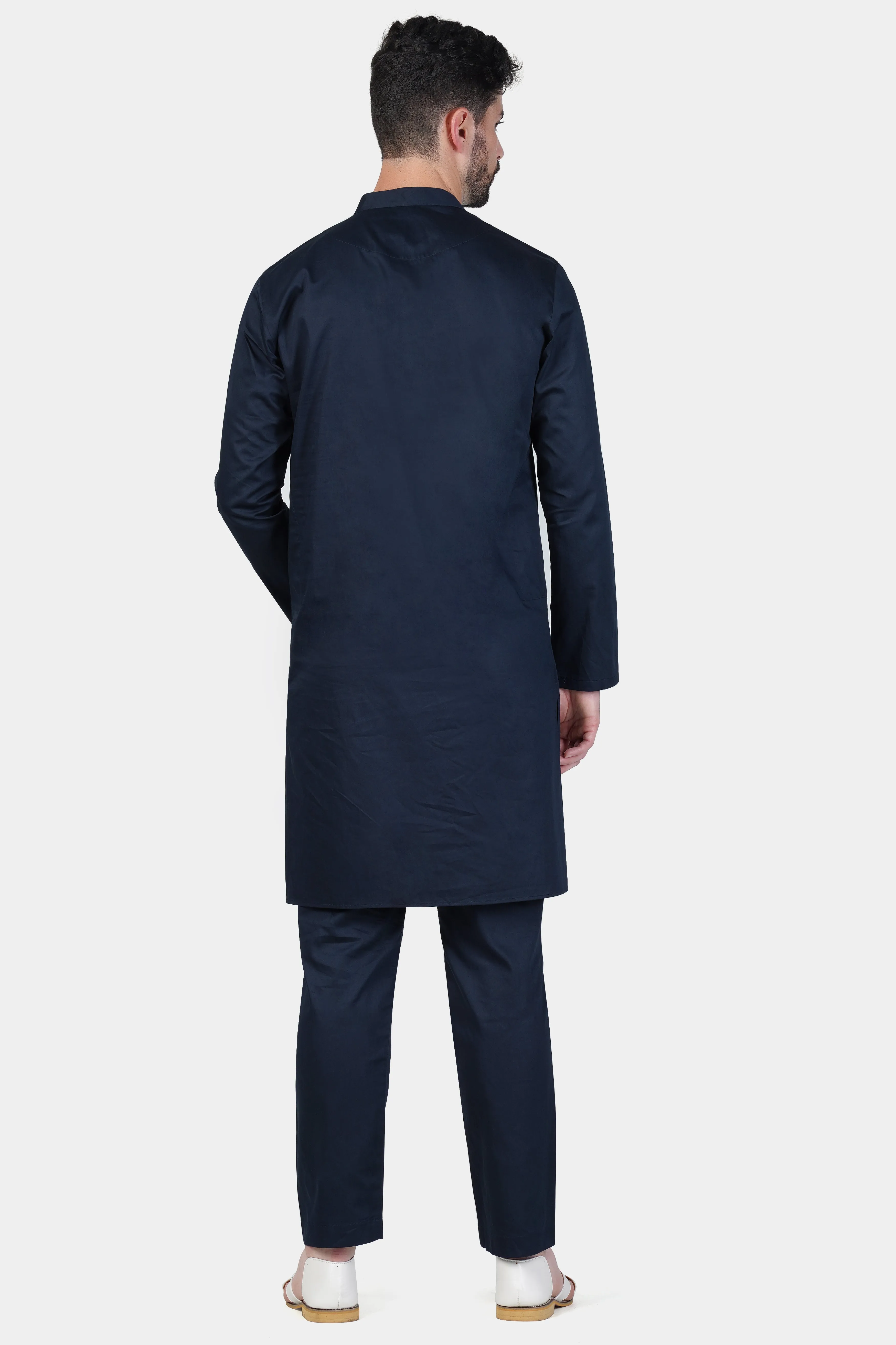 Baltic Sea Blue Subtle Sheen Super Soft Premium Cotton Kurta Set