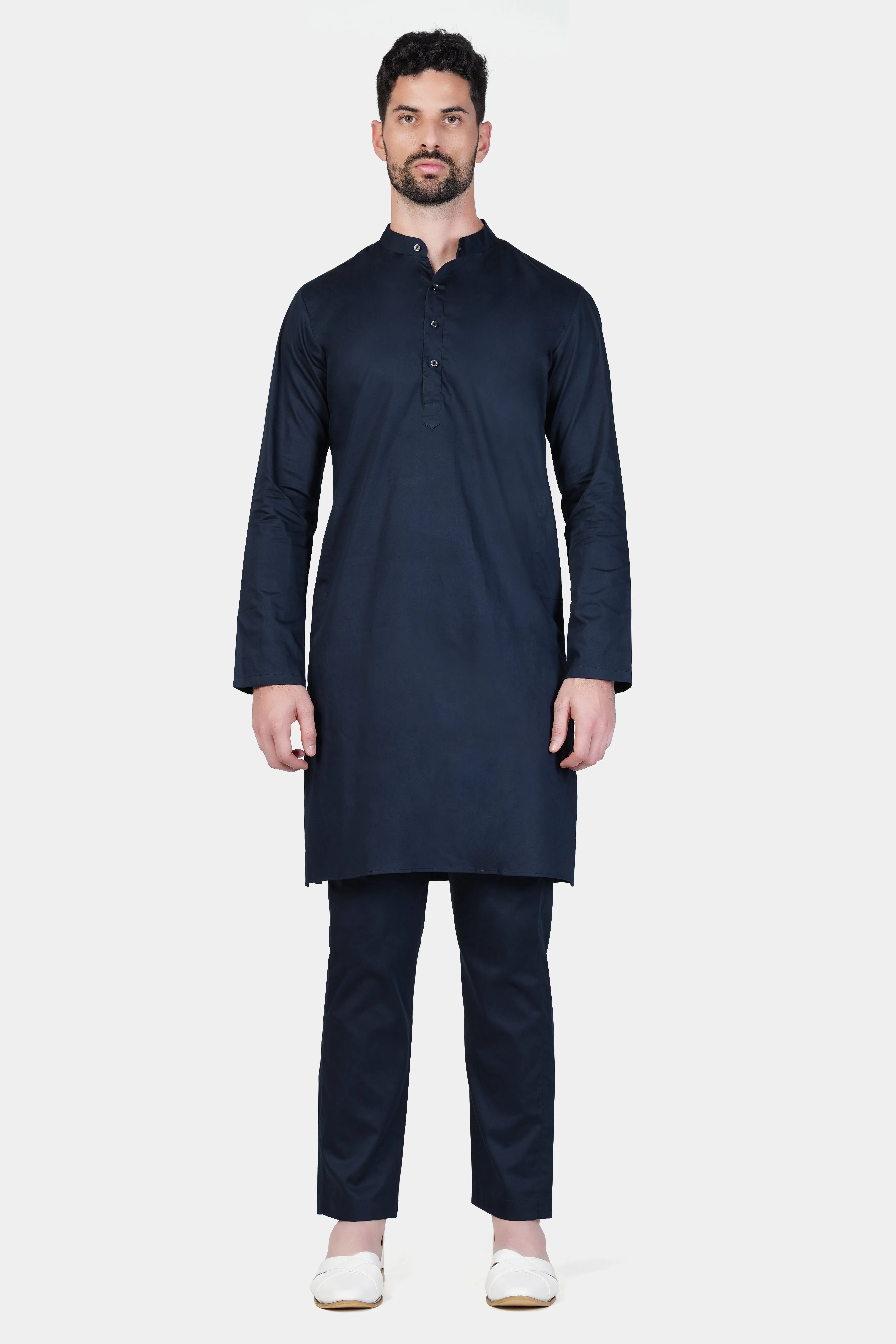 Baltic Sea Blue Subtle Sheen Super Soft Premium Cotton Kurta Set