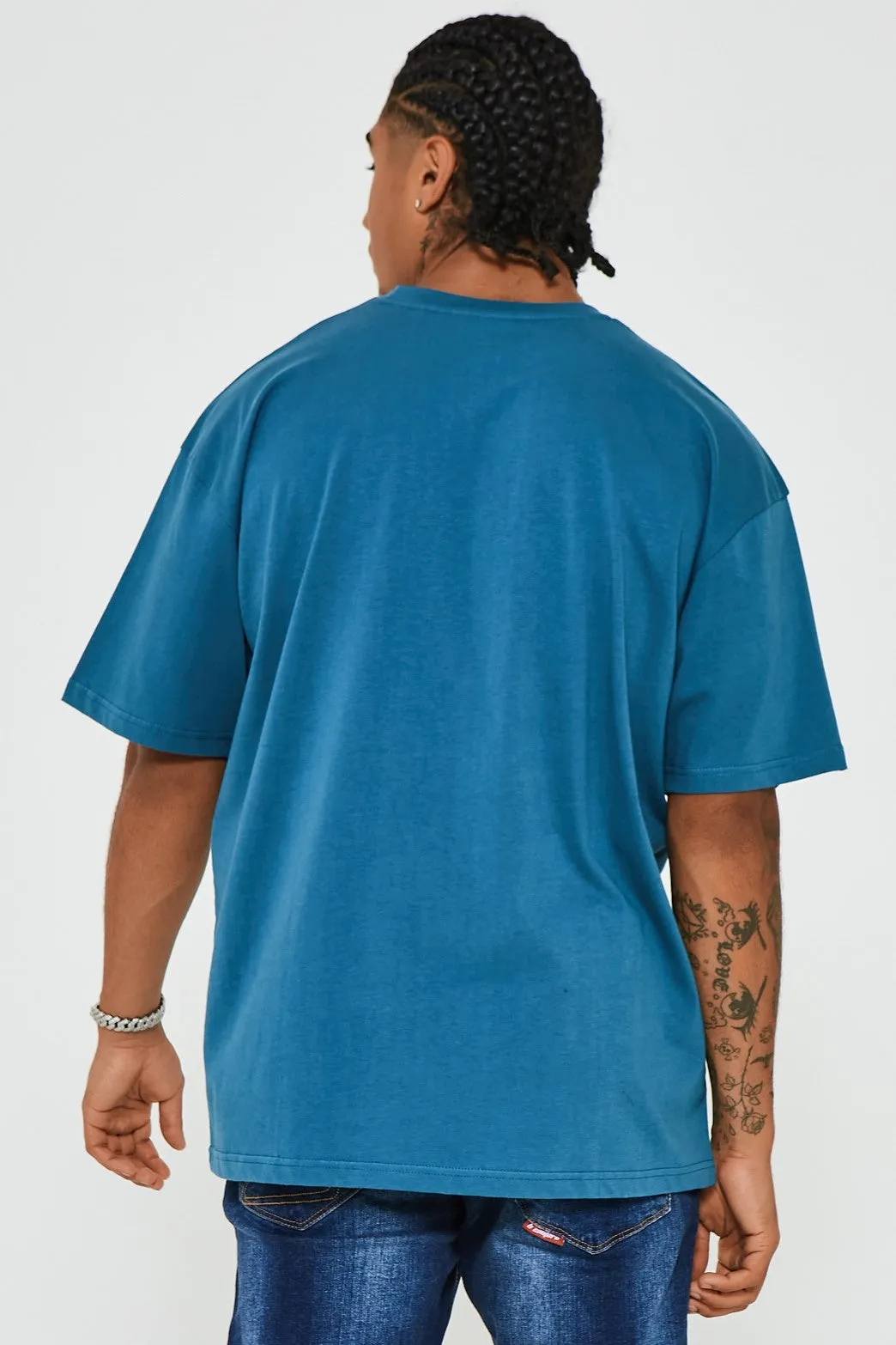 Bartley Oversized Cotton T-Shirt - Deep Blue