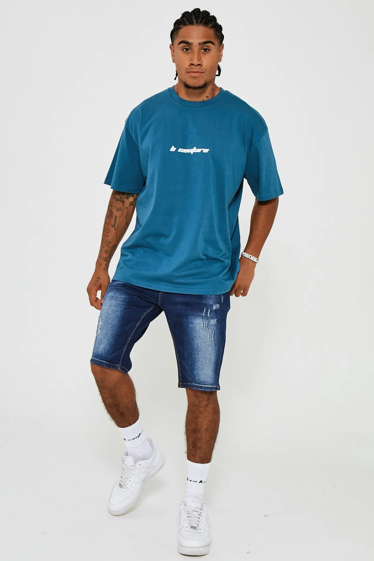 Bartley Oversized Cotton T-Shirt - Deep Blue