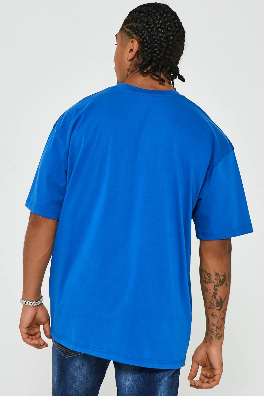 Bartley Oversized Cotton T-Shirt - Federal Blue