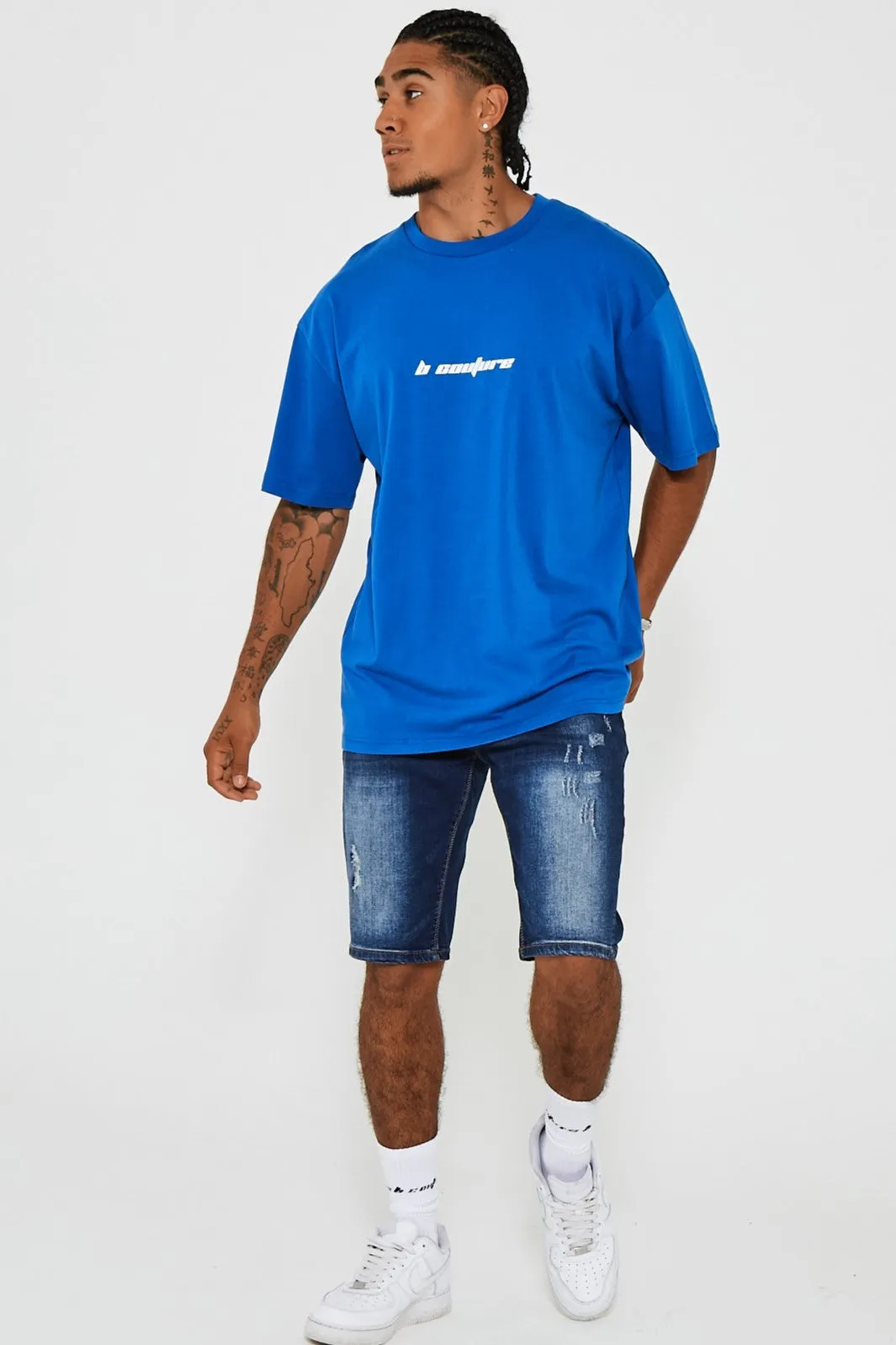 Bartley Oversized Cotton T-Shirt - Federal Blue