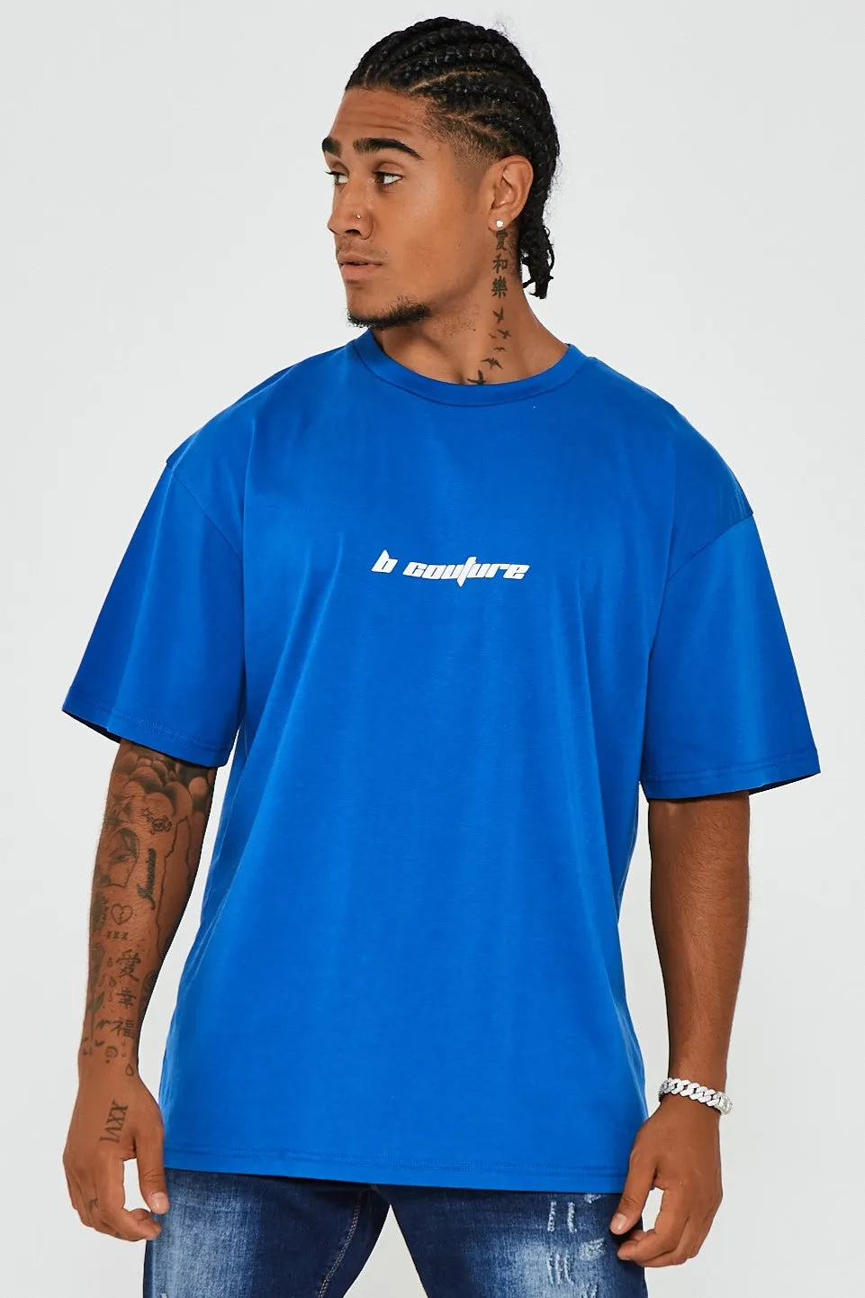 Bartley Oversized Cotton T-Shirt - Federal Blue