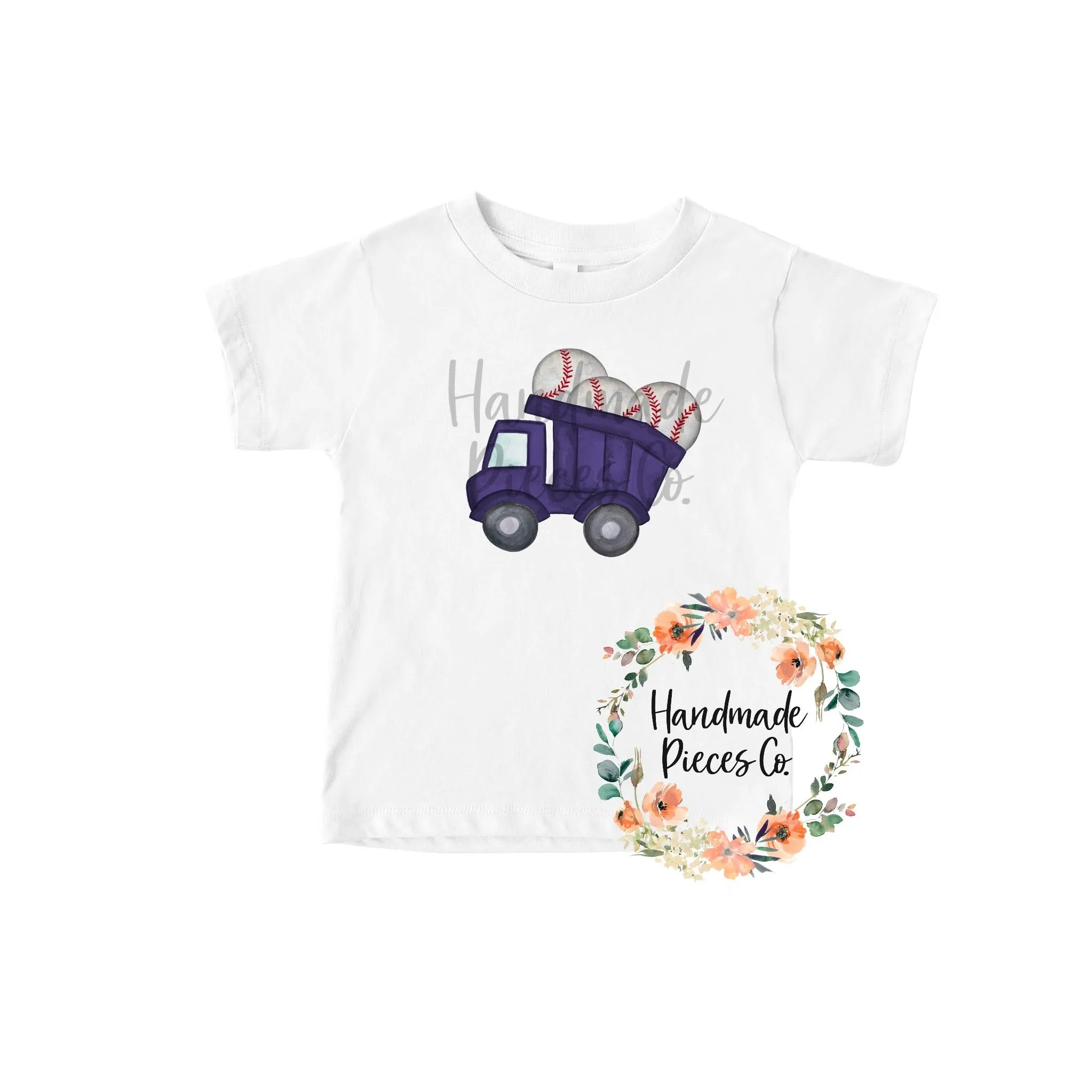 Baseball Dump Truck, Navy Blue - Sublimation or HTV Transfer