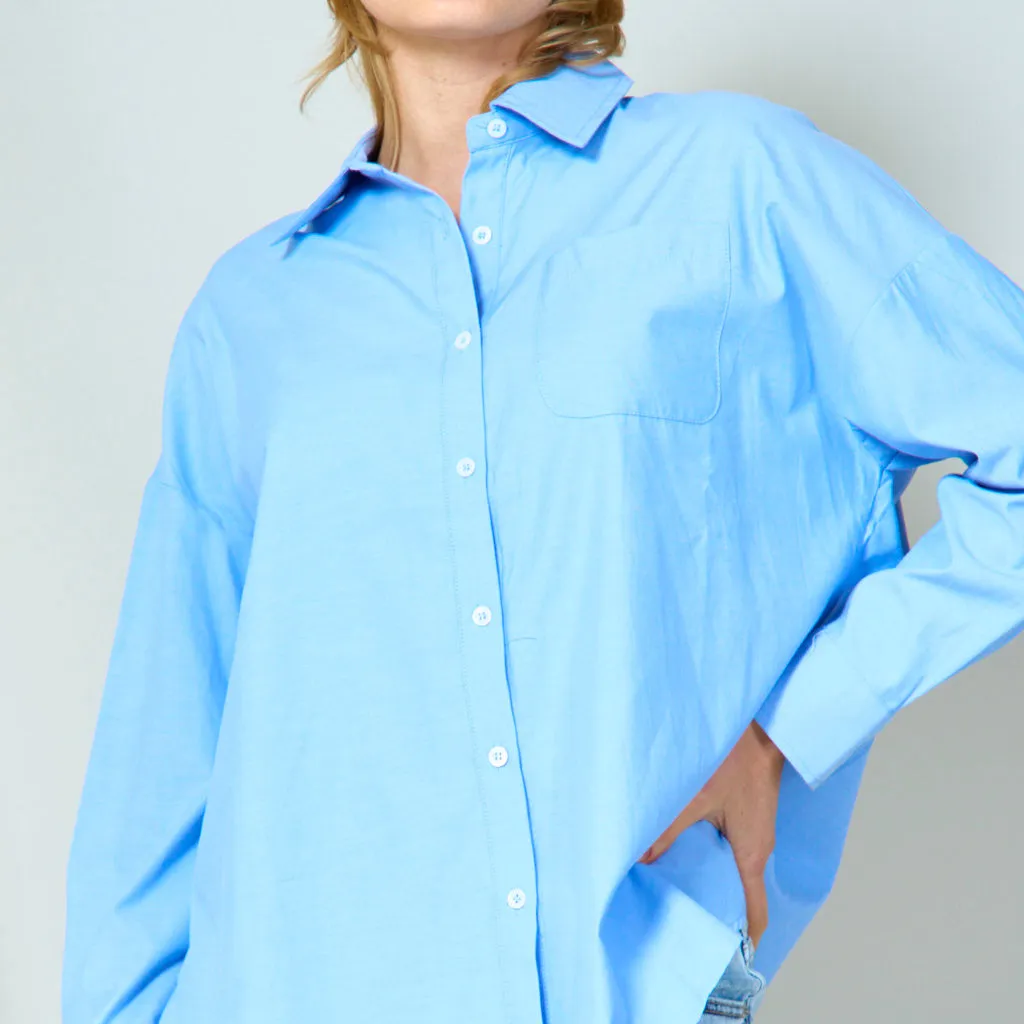 Basic shirt with front pocket wholesale