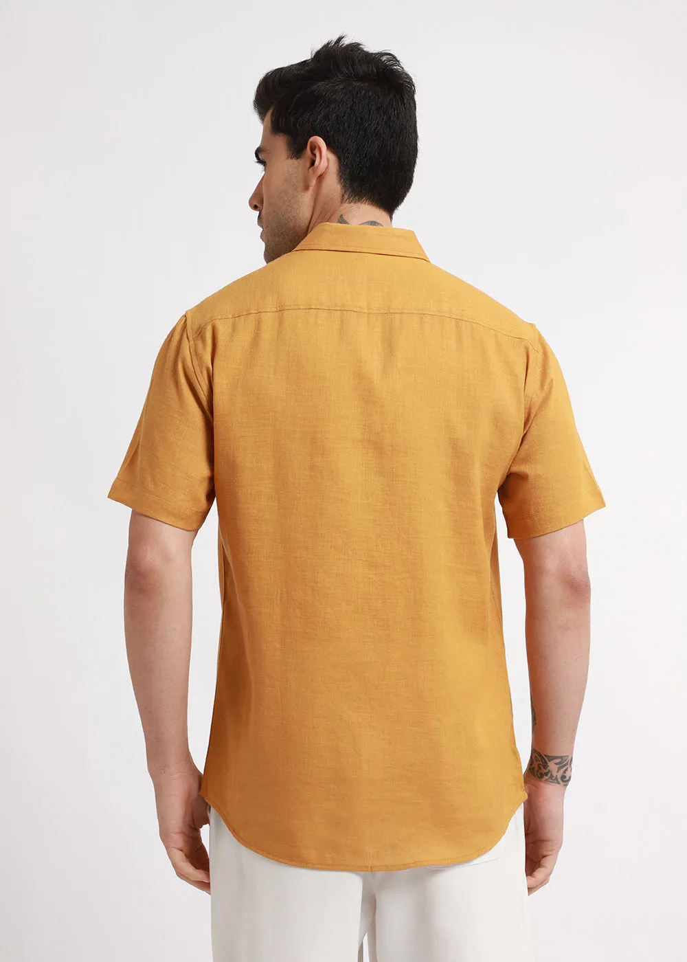 Batiste Gold Orange Linen shirt