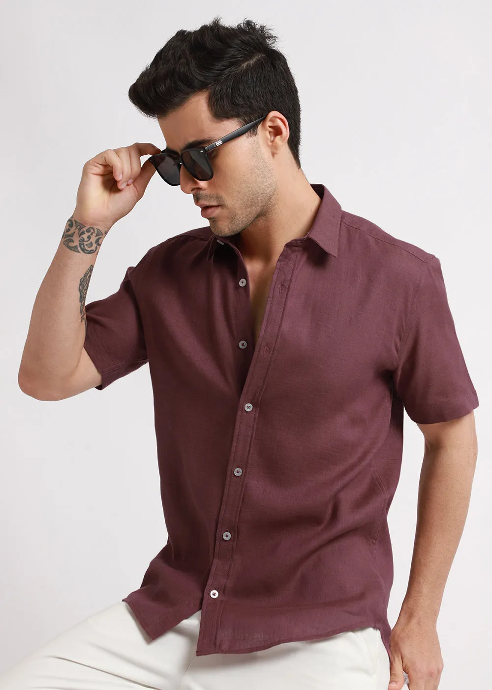 Batiste Violet Linen shirt