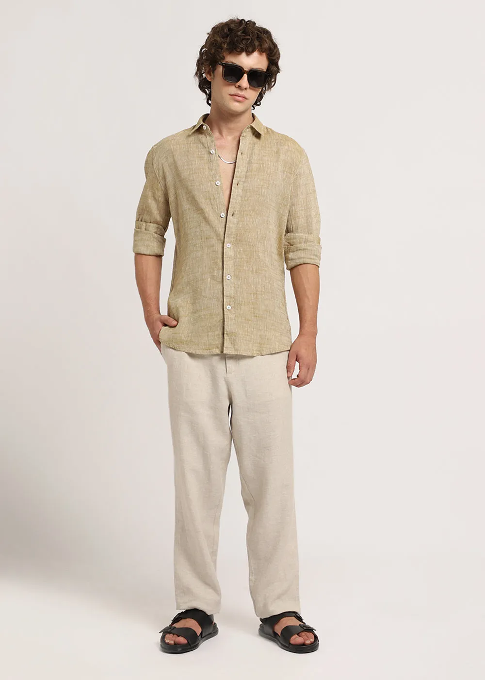 Beige Linen Shirt