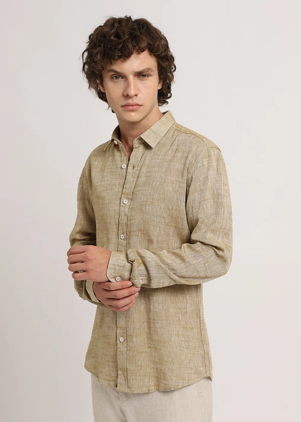 Beige Linen Shirt