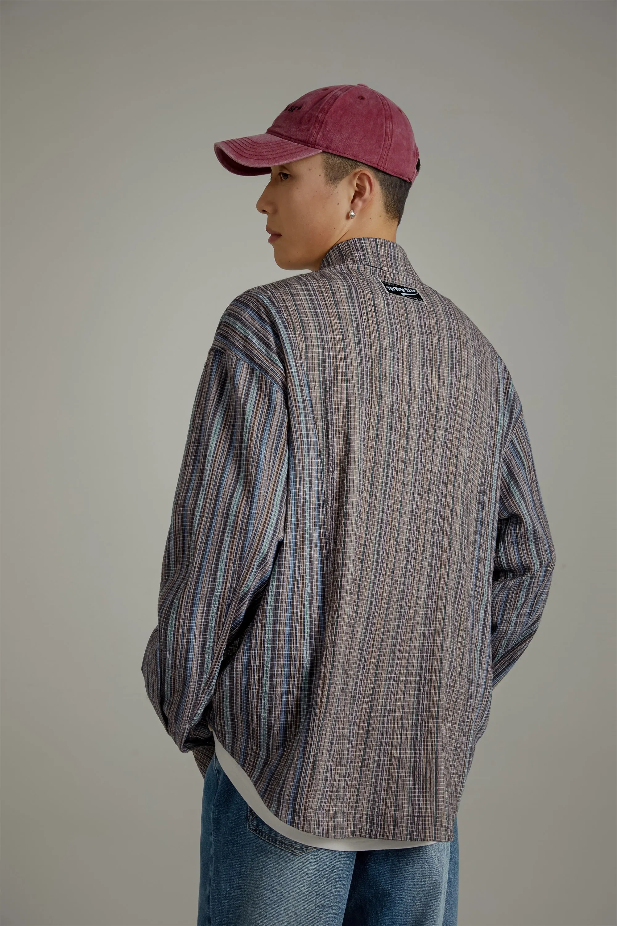 Bell Sleeves Striped Check Shirt