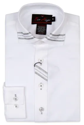 Ben Hugo Boys White Shirt With Trim Style: 476