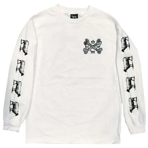 Black Sheep x Champion Bones Long Sleeve Tee White