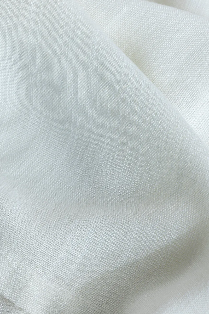 Blissfull Linen Blend White Shirt