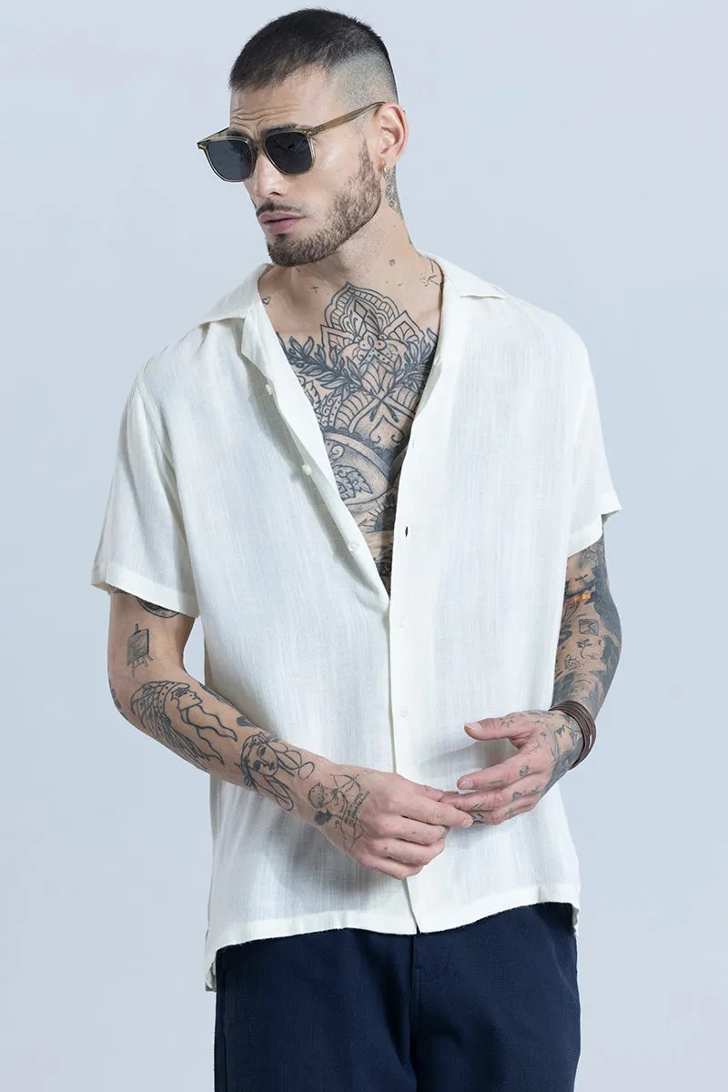 Blissfull Linen Blend White Shirt