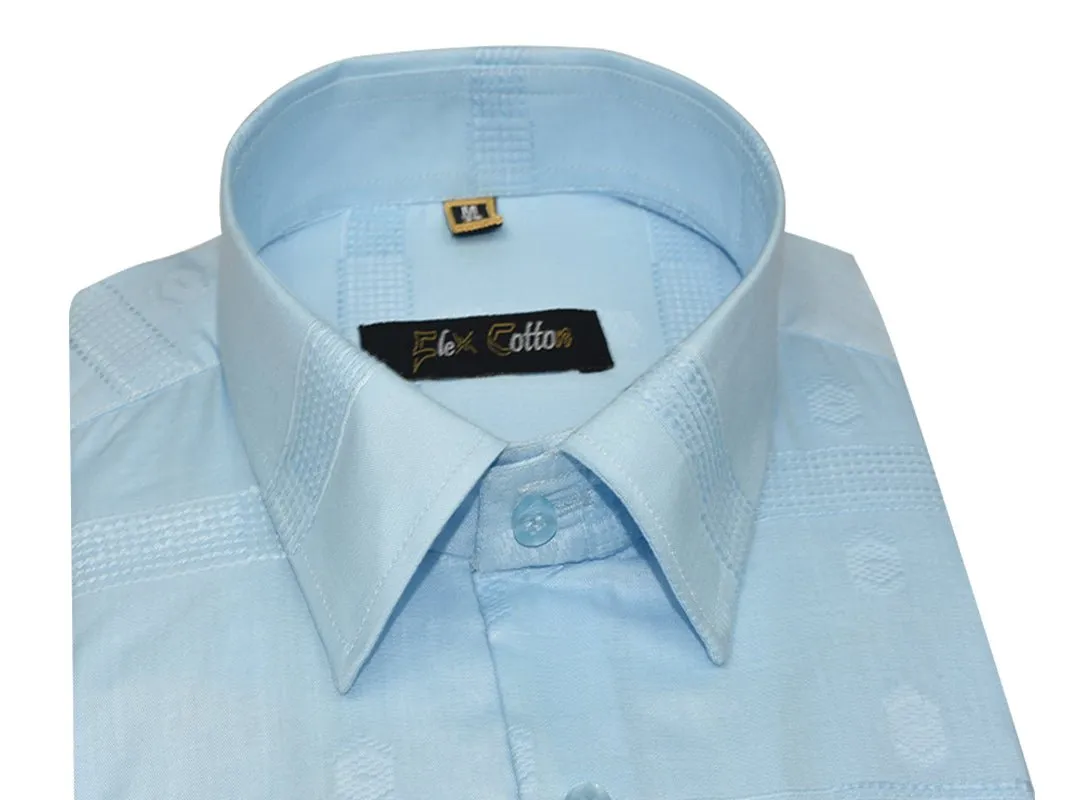 Blue Color Cotton Embroidery Butta Patta Shirts For Men’s