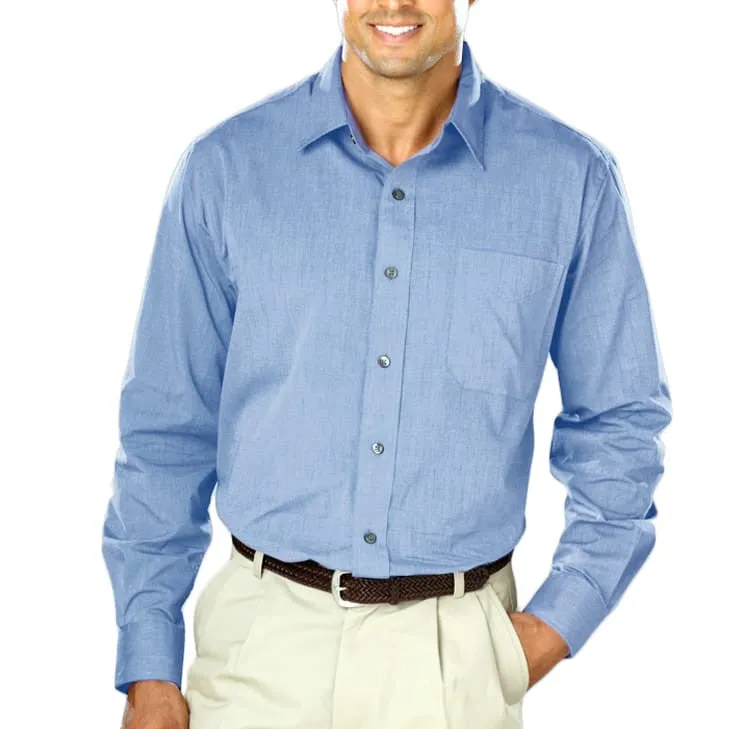 Blue Generation Long Sleeve Heathered Crossweave Shirt