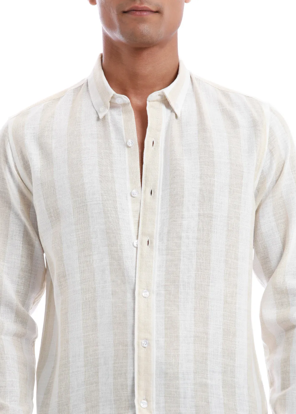 Boulder Beige Cosmos Blended Linen shirt