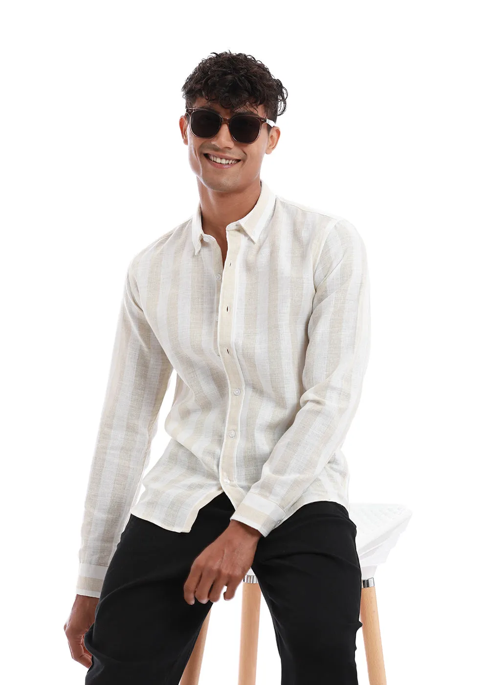 Boulder Beige Cosmos Blended Linen shirt