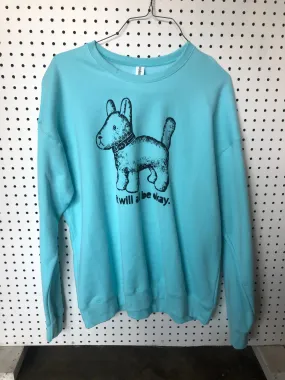 BPR- Large Light Blue Sweatshirt - Overwhelmed Dog