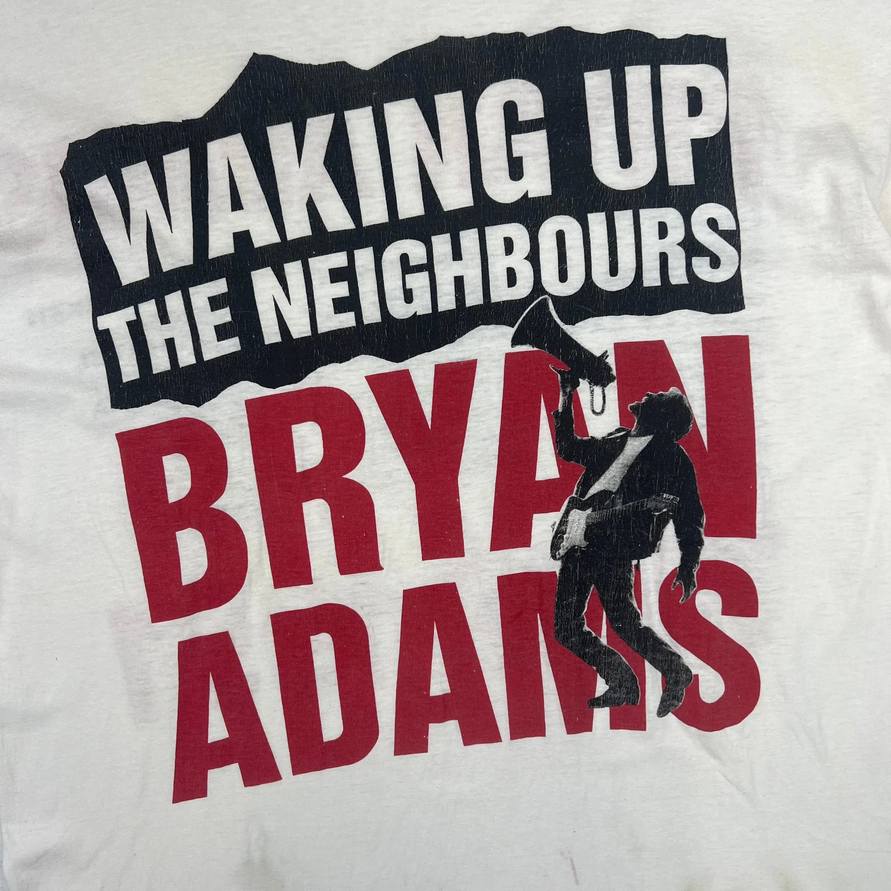 Bryan Adams Waking Up The Neighbours Tour 1991 Band T-shirt White