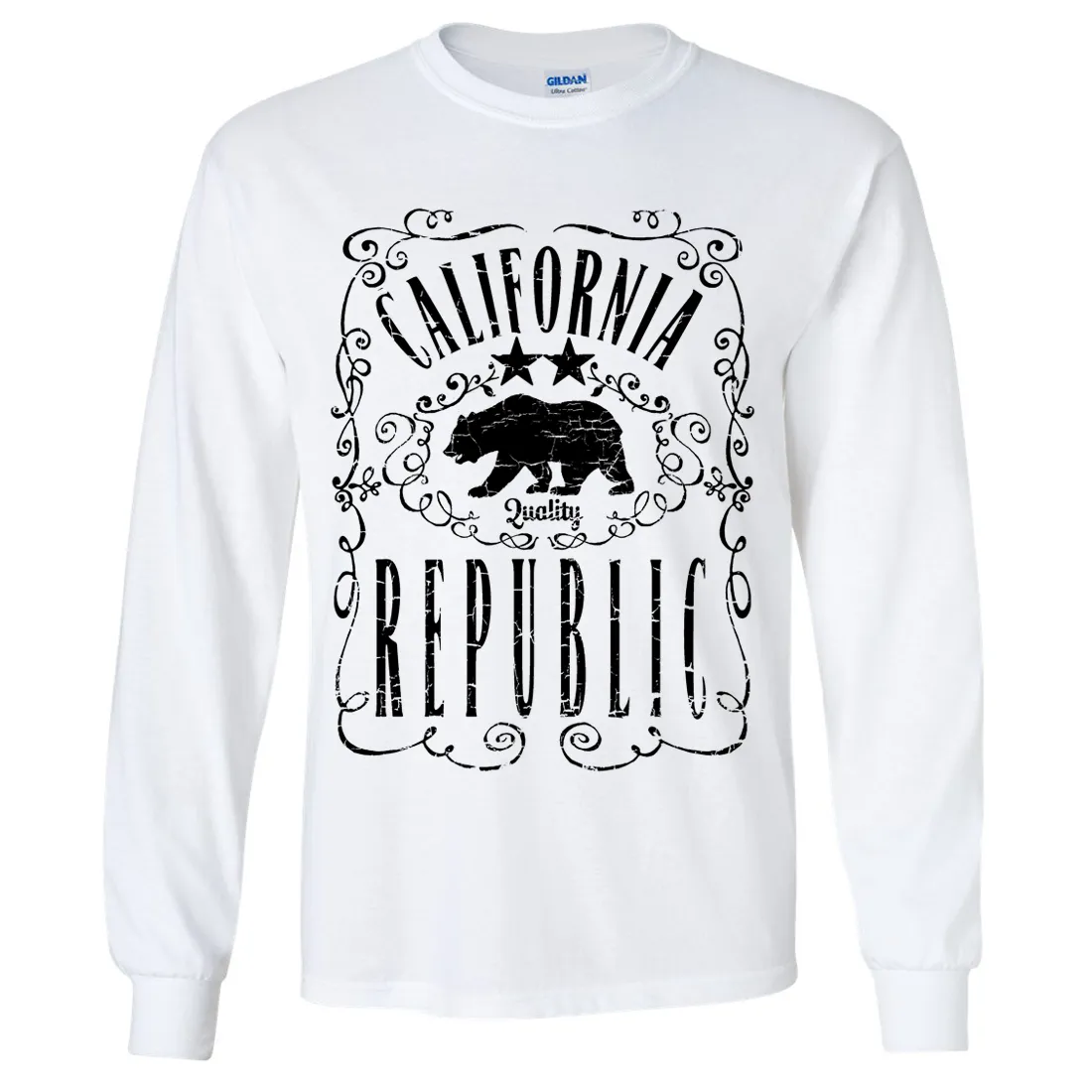 California Republic JD Whiskey Black Print Long Sleeve Shirt