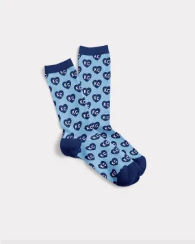 Charlie Hustle Unisex Light Blue & Navy KC Heart Socks