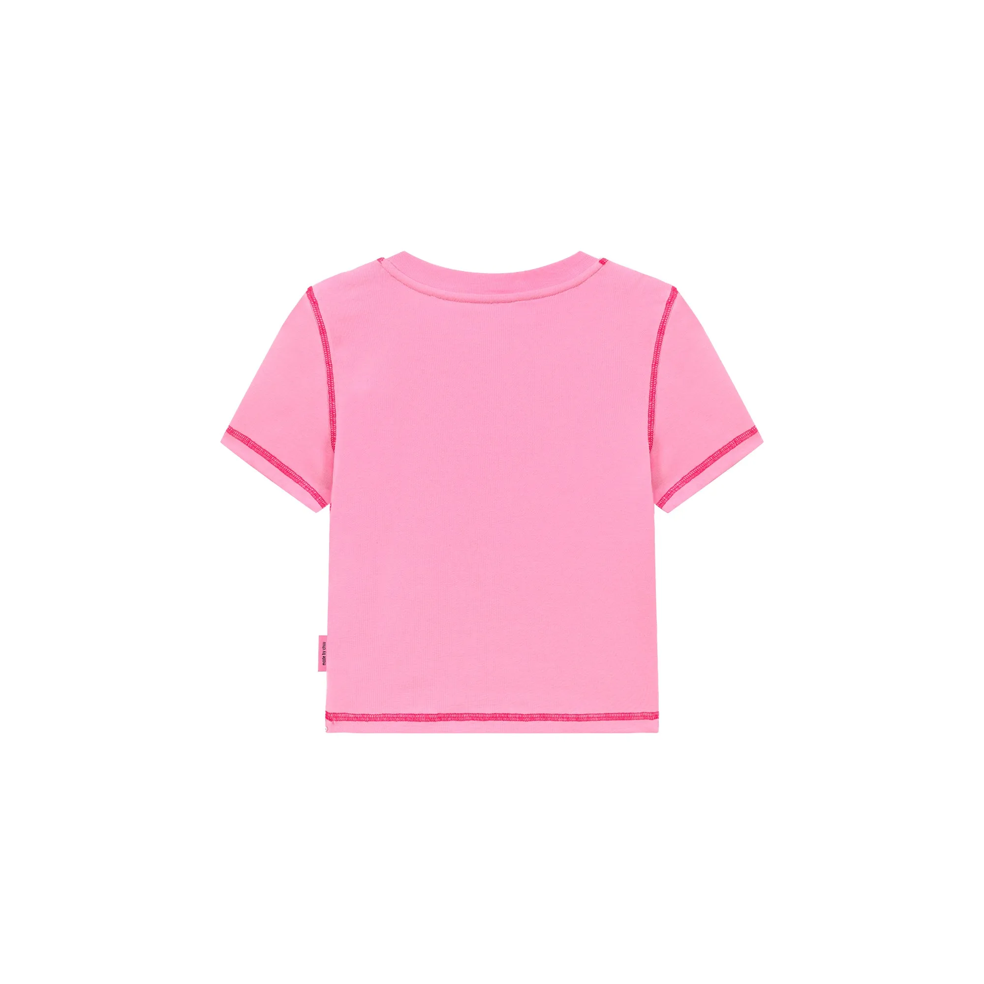 Chuu Babe Color Line Short Sleeve Crop T-Shirt