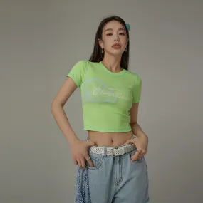 Chuu Babe Color Line Short Sleeve Crop T-Shirt