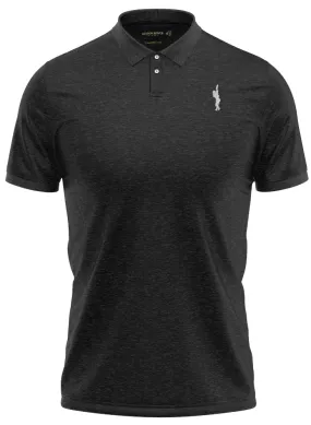 CLASSIC FIT SOLID BLACK CRICKET POLO SHIRT