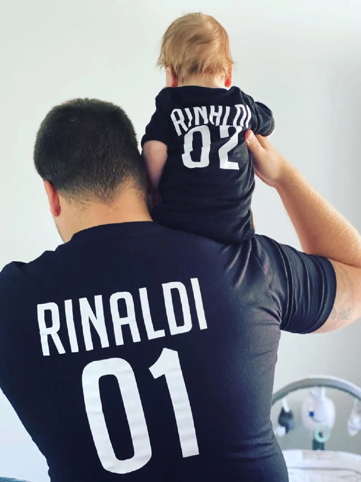 Daddy and Me Matching Personalized Jersey Shirts - Black