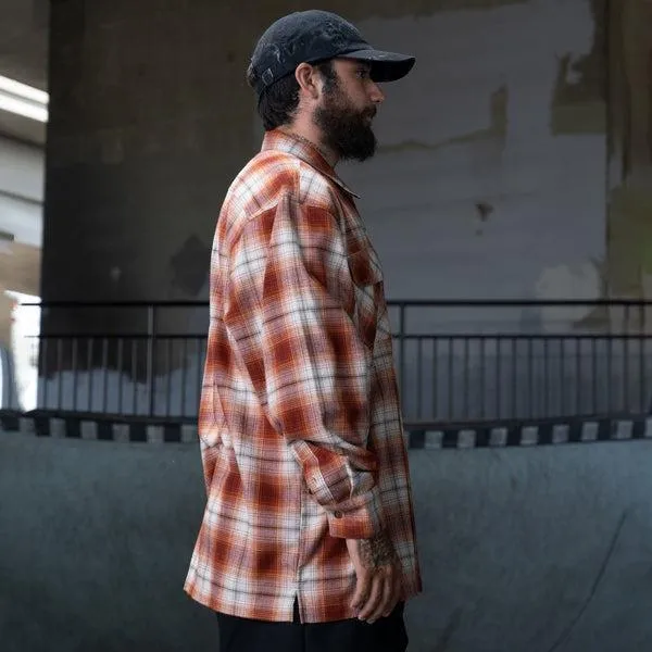 Dickies Skateboarding Ronnie Sandoval Brushed Flannel Shirt Burnt Ombre Plaid